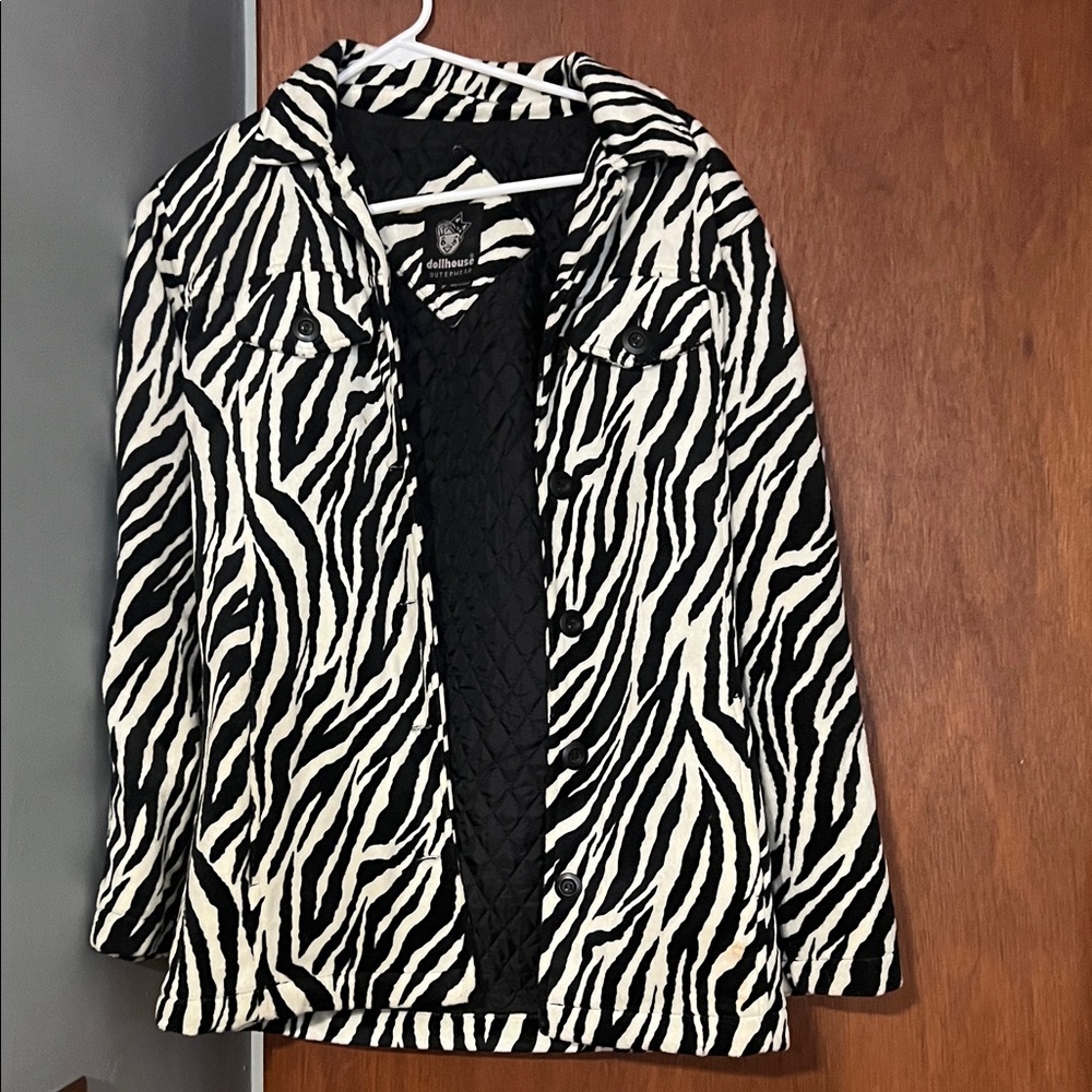 Dollhouse Black and White Zebra Teddy Jacket